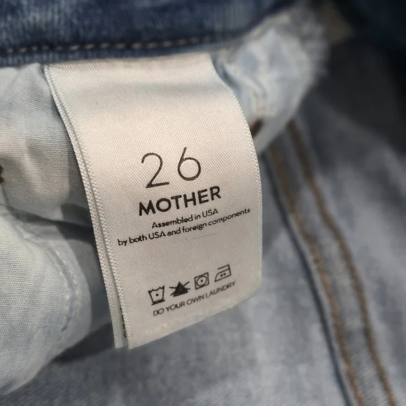 MOTHER Jeans Denim  Looker Ankle Fray Hey Sun Wash 26 Nwot Distressed Boho Y2k - Picture 6 of 16